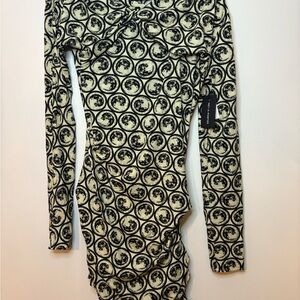 Off-White Black and Cream Patterned Dress